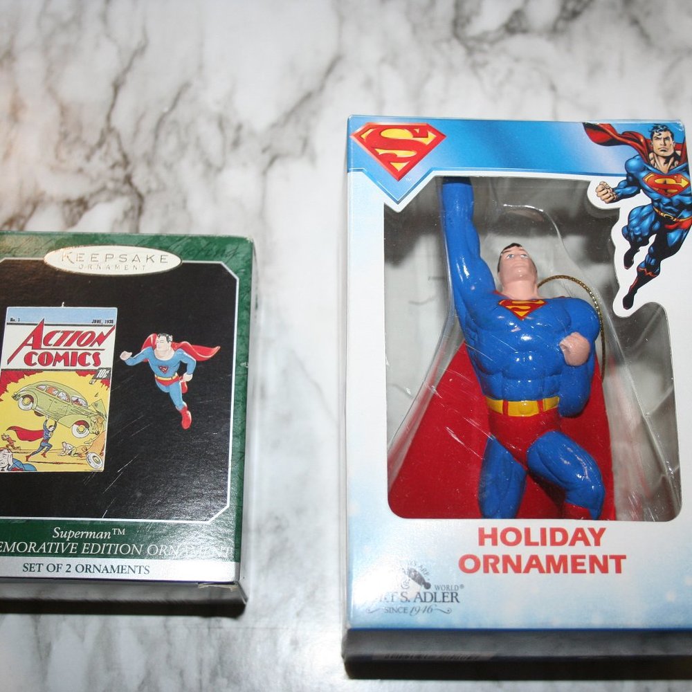 Superman DC Comics Holiday Ornaments LOT of 2